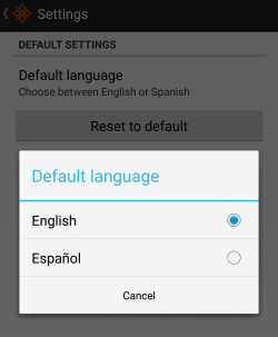 Language selection