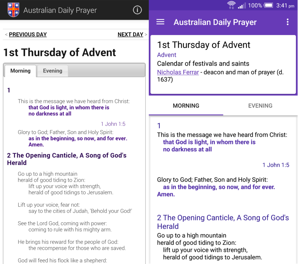 daily_prayer_comparision